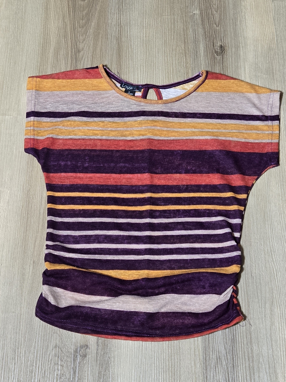 Y2k Striped Short Sleeve Knit Top